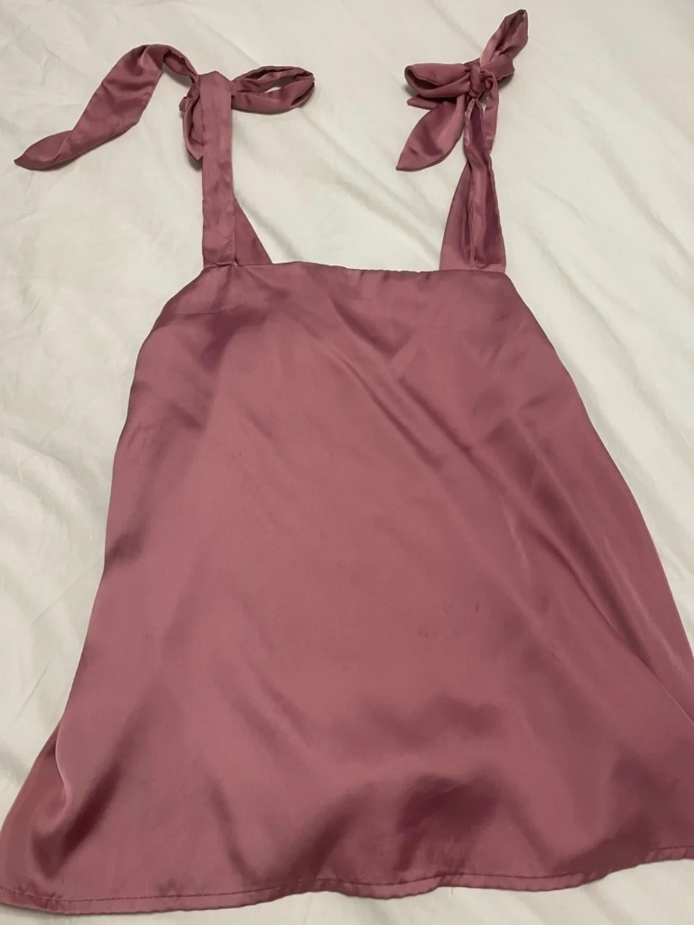 Pink Satin Tie-Strap PJ Set